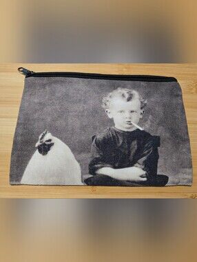 🚬 Vintage, Smoking Cigarette with Chicken Pouch Makeup Bag Canvas NWOT